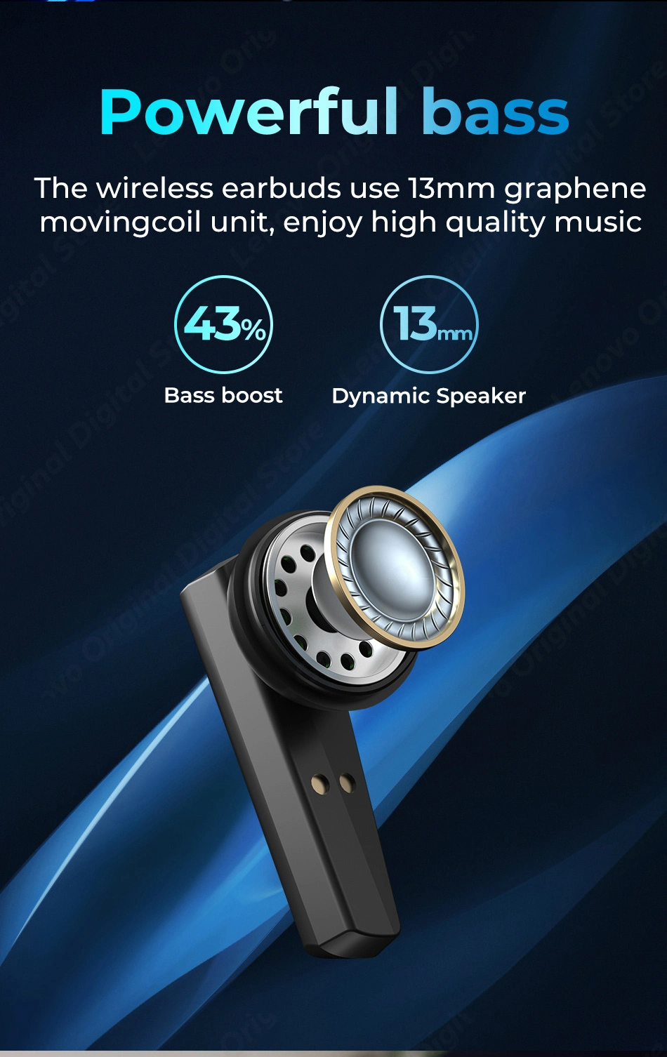 Thinkplus Xt85II True Wireless Bluetooth Earbuds Gaming Headphone Noise Reduction Earphone