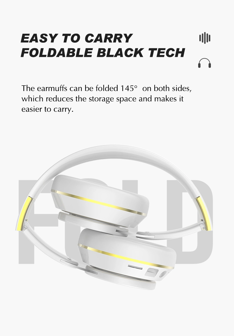 2021 New Design Wireless Headset OEM Bt 5.0 Over Ear Wireless Foldable Headphone with Noise Cancelling