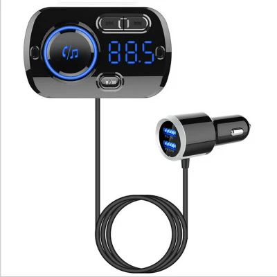 QC3.0 chargeur rapide mains libres transmetteur FM kit de voiture Bluetooth lecteur MP3 avec double port USB