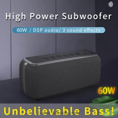 V7 PRO 60W Haut-parleur sans fil Bluetooth 5.0 Bass Music Subwoofer étanche rechargeable - Noir